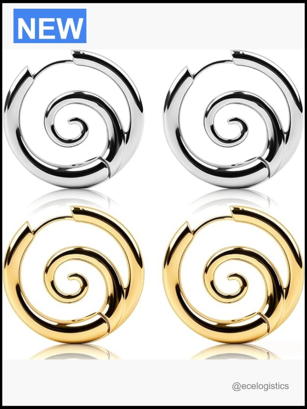 Chunky Spiral Hoop Earrings Mix and Match Fashion Jewelry Gift